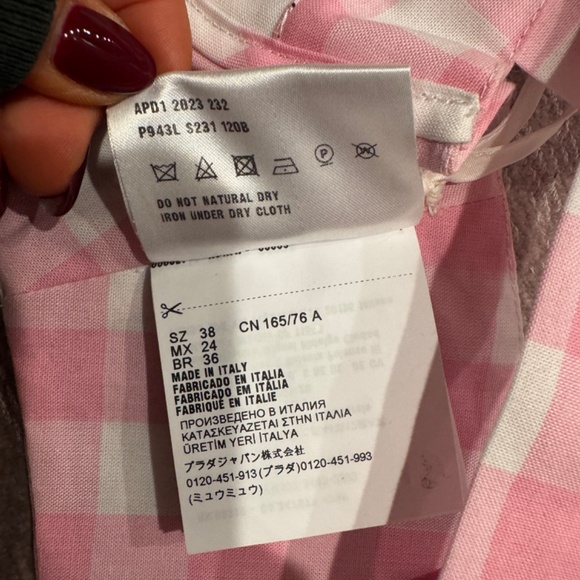 PRADA Gingham Bralette crop top size 38 NEW - Picture 5 of 12